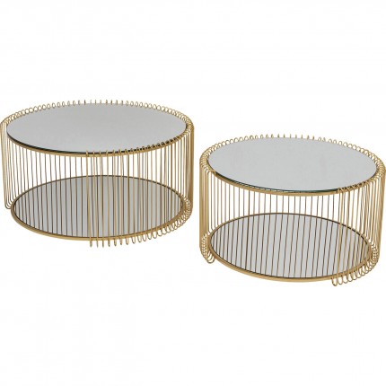 Coffee Table Wire Double brass (2/Set) Kare Design