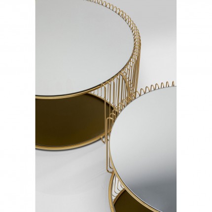 Coffee Table Wire Double brass (2/Set) Kare Design