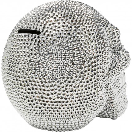 Money Box Skull Crystal Silver Kare Design