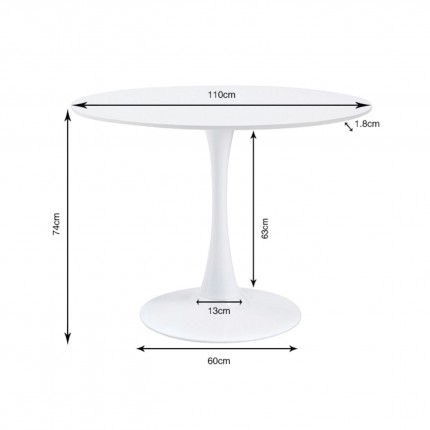 Table Schickeria Ø110cm oak and black Kare Design