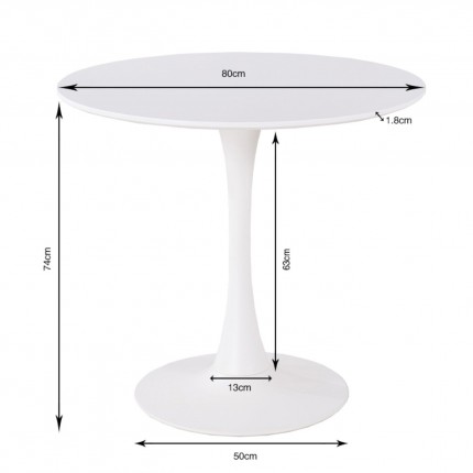 Table Schickeria Ø80cm marbleprint white and black Kare Design