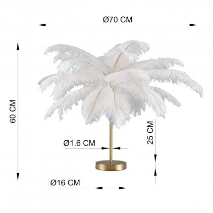 Table lamp feathers white Kare Design