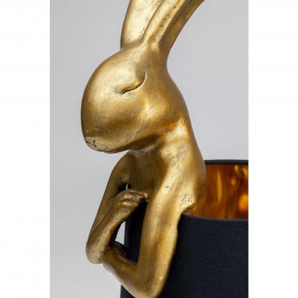 Lampe Animal lapin 68cm dorée et noire Kare Design