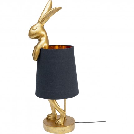 Lampe Animal lapin 68cm dorée et noire Kare Design