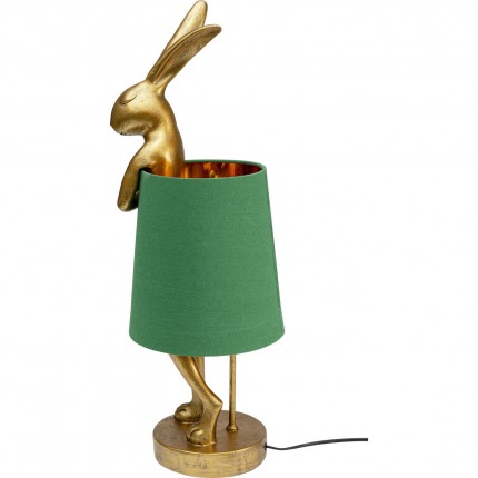 Lampe Animal lapin 68cm dorée et verte Kare Design