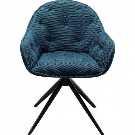 Swivel chair with armrests Carlito Mesh blue Kare Design