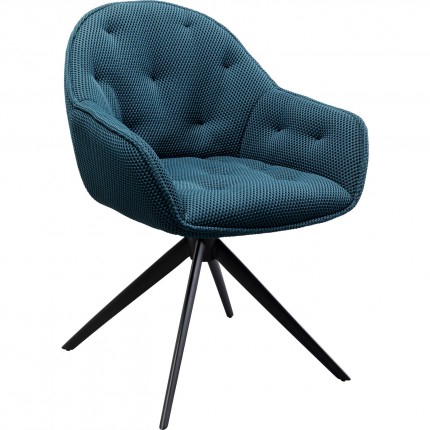 Swivel chair with armrests Carlito Mesh blue Kare Design