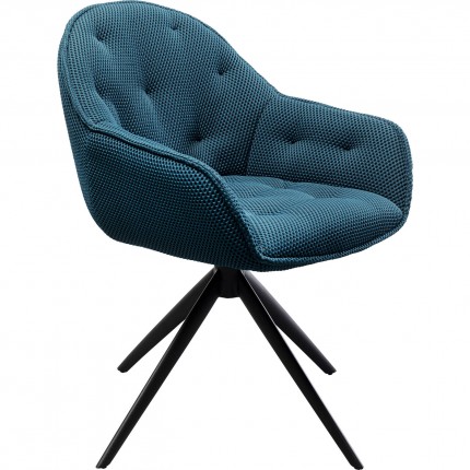 Swivel chair with armrests Carlito Mesh blue Kare Design