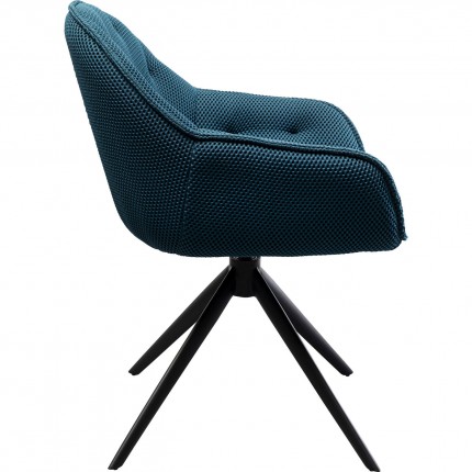 Swivel chair with armrests Carlito Mesh blue Kare Design