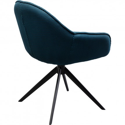 Swivel chair with armrests Carlito Mesh blue Kare Design