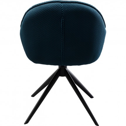 Swivel chair with armrests Carlito Mesh blue Kare Design