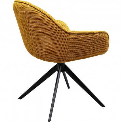 Swivel chair with armrests Carlito Mesh yellow Kare Design