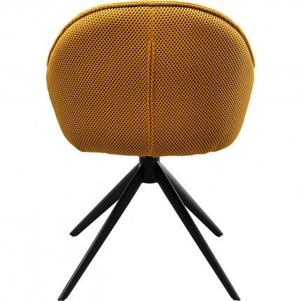 Swivel chair with armrests Carlito Mesh yellow Kare Design