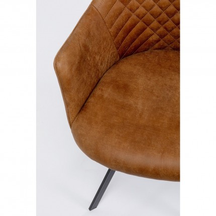 Swivel chair with armrests Coco brown Kare Design