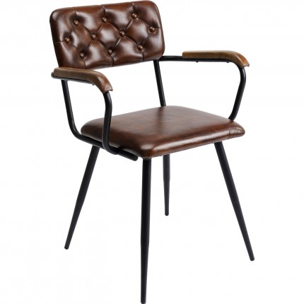 Chair with armrests Salsa brown Kare Design