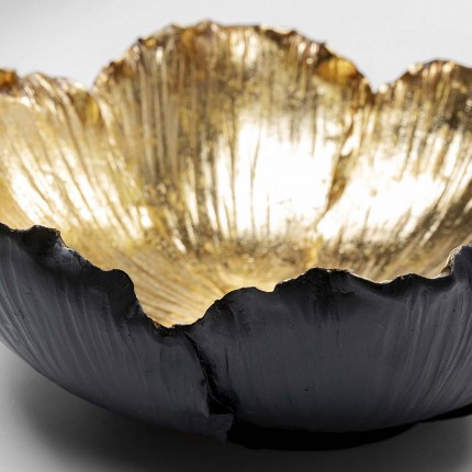 Deco Bowl Flower Bloom Black Gold Ø25cm Kare Design