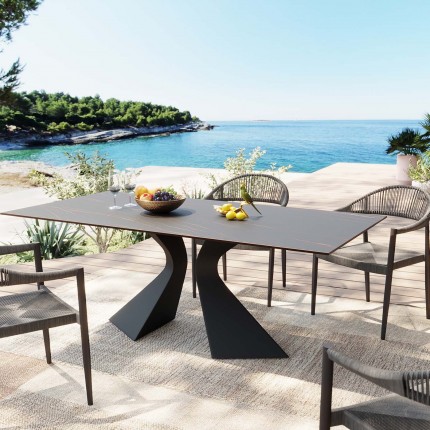 Table de jardin Gloria 180x90cm grès noir Kare Design