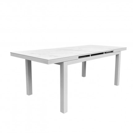 Coppi white extensible garden table 280x100cm Gescova