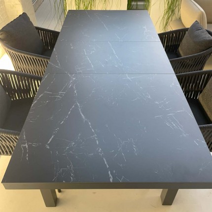 copy of Coppi white extensible garden table 280x100cm Gescova