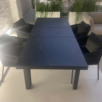 copy of Coppi white extensible garden table 280x100cm Gescova