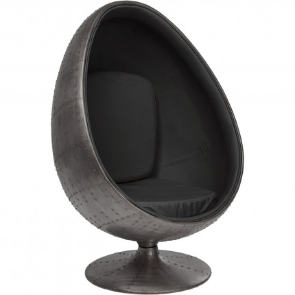 Fauteuil pivotant Eye Ball velours noir Kare Design