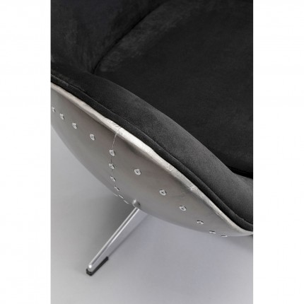 Swivel Armchair Lounge gun metal Kare Design