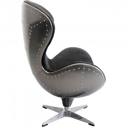 Swivel Armchair Lounge gun metal Kare Design