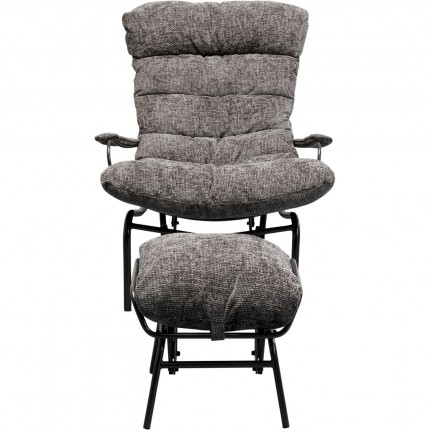 Armchair with stool Vienna Swing grey Kare Design