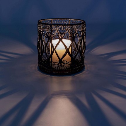 Tealight Holder Hayat black 15cm Kare Design