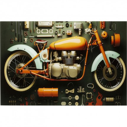 Glass Picture garage motorbike 80x60cm Kare Design