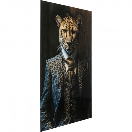 Glass Picture leopard suit 100x150cm Kare Design