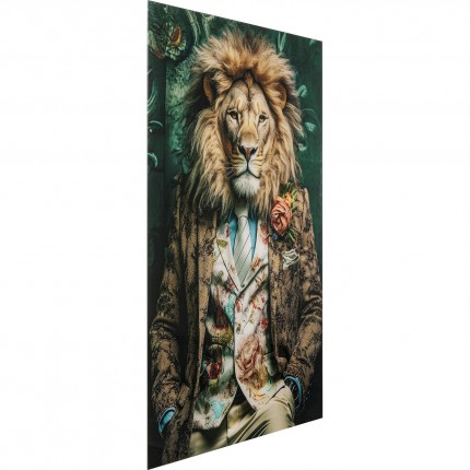 Glass Picture lion suit 100x150cm Kare Design