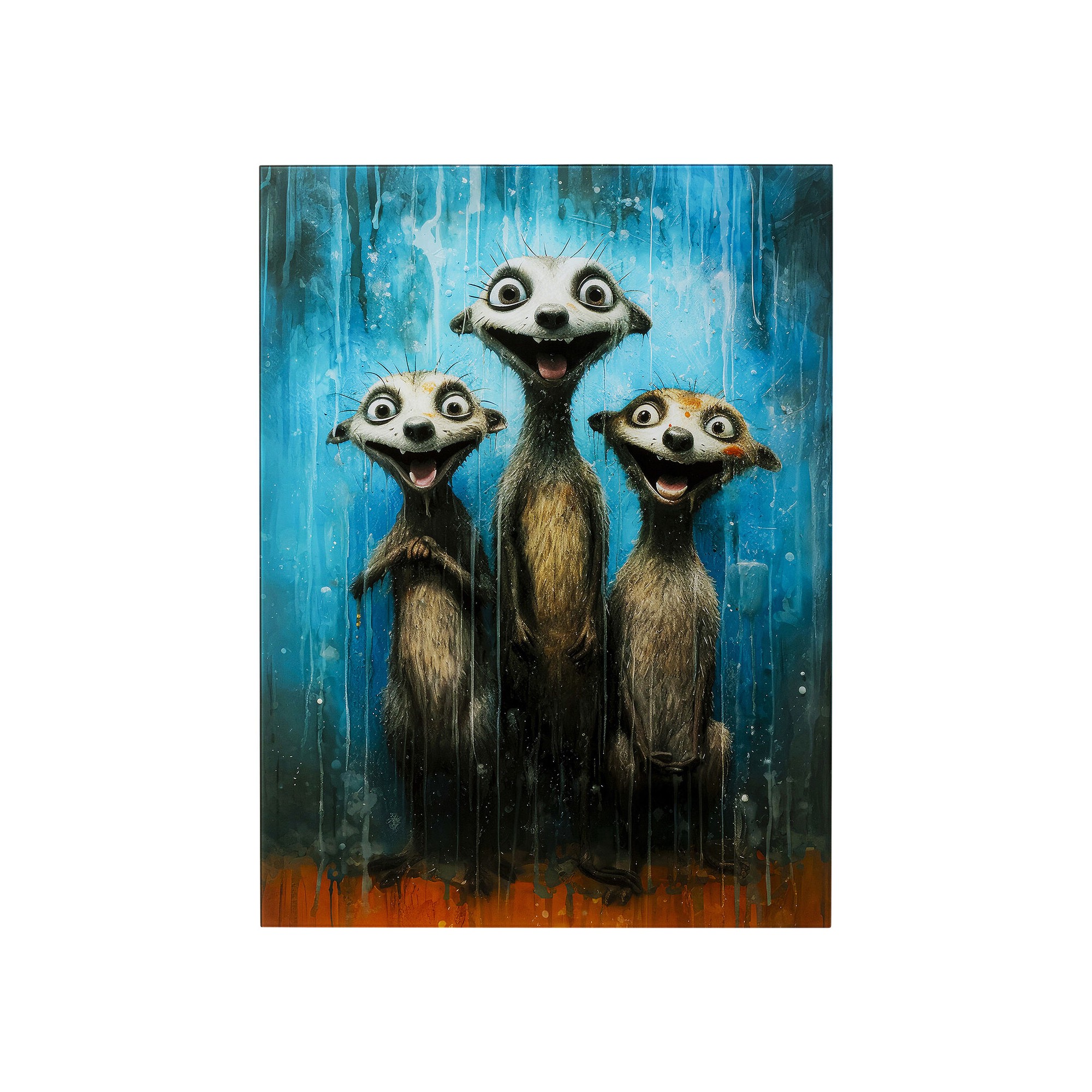 Tableau en verre Singing Meerkats 60x80cm