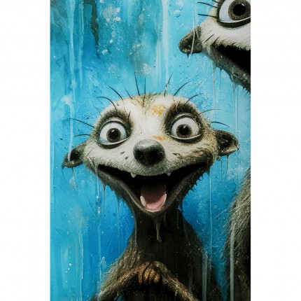 Glass Picture meerkats 60x80cm Kare Design