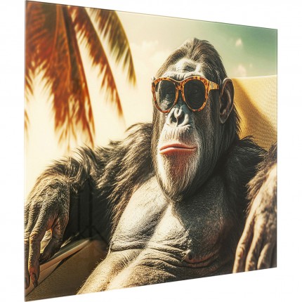 Glass Picture holiday monkey 80x60cm Kare Design