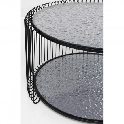 Tables basses Wire Double Bubble noires set de 2 Kare Design