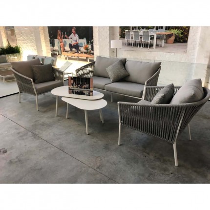 2-seater sofa Gabon grey and white Gescova