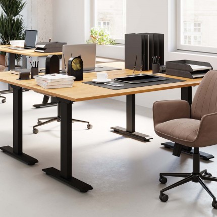 Desk Office Symphony oak black 200x100cm Kare Design