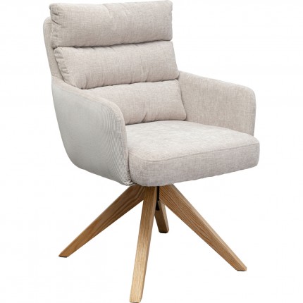 Swivel chair with armrests Bosse cream Kare Design