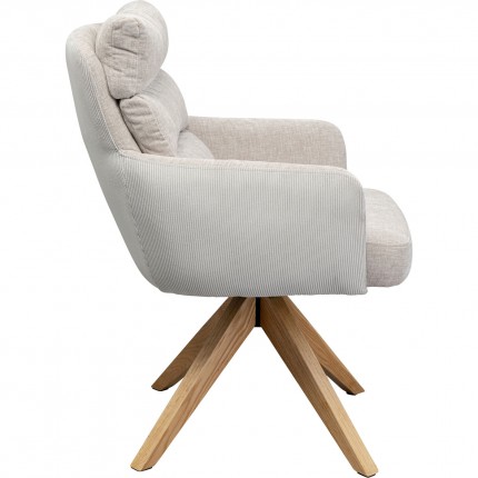 Swivel chair with armrests Bosse cream Kare Design