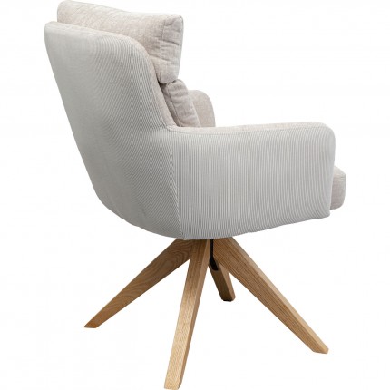 Chaise avec accoudoirs pivotante Bosse crème Kare Design