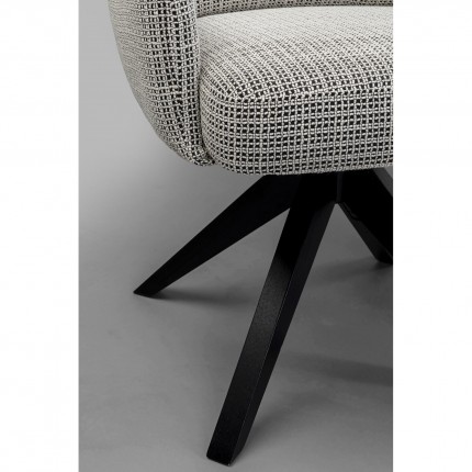 Chaise avec accoudoirs pivotante Bosse noire et blanche Kare Design