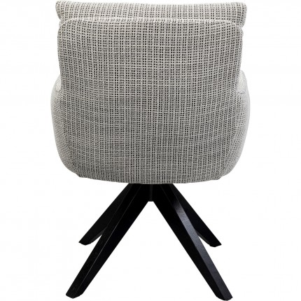 Swivel chair with armrests Bosse black and white Kare Design