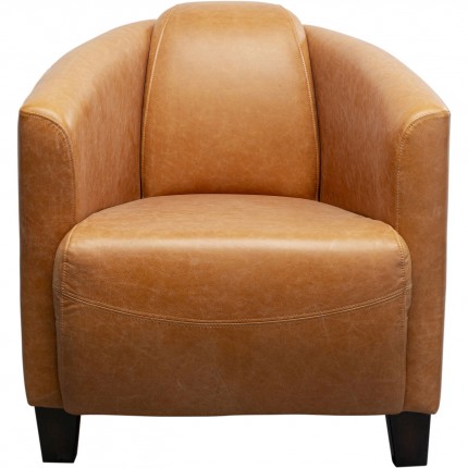 Fauteuil Cigar Lounge cuir marron clair Kare Design