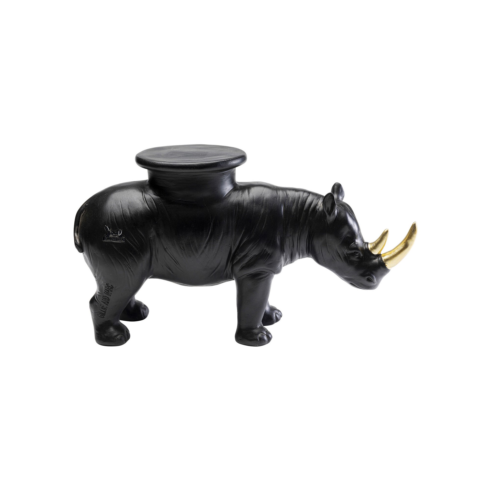 Figurine décorative Rhino noir 41cm