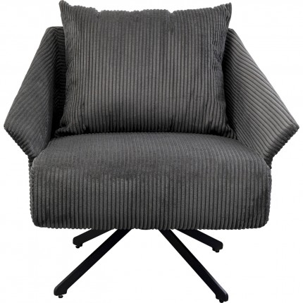 Fauteuil pivotant Milo velours gris Kare Design