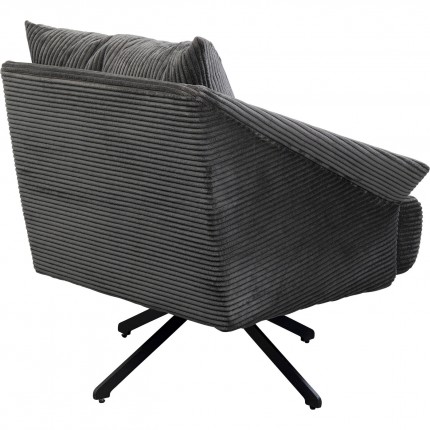 Fauteuil pivotant Milo velours gris Kare Design