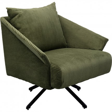 Fauteuil pivotant Milo velours vert Kare Design