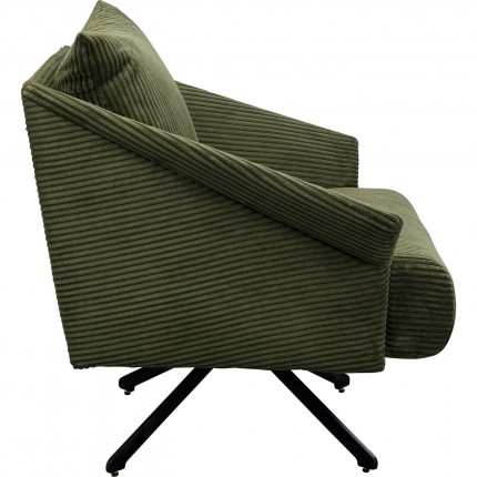 Fauteuil pivotant Milo velours vert Kare Design