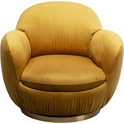 Swivel Armchair Nube velvet yellow Kare Design